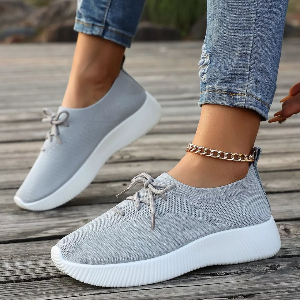 Round Toe Lace Up Sneakers