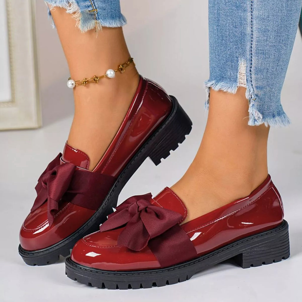 Bow Round Toe Loafers
