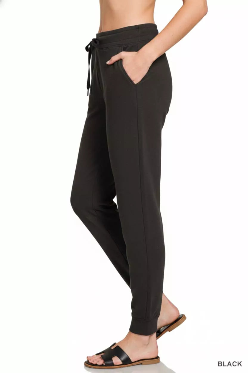 Zenana Drawstring Scuba Joggers with Pockets