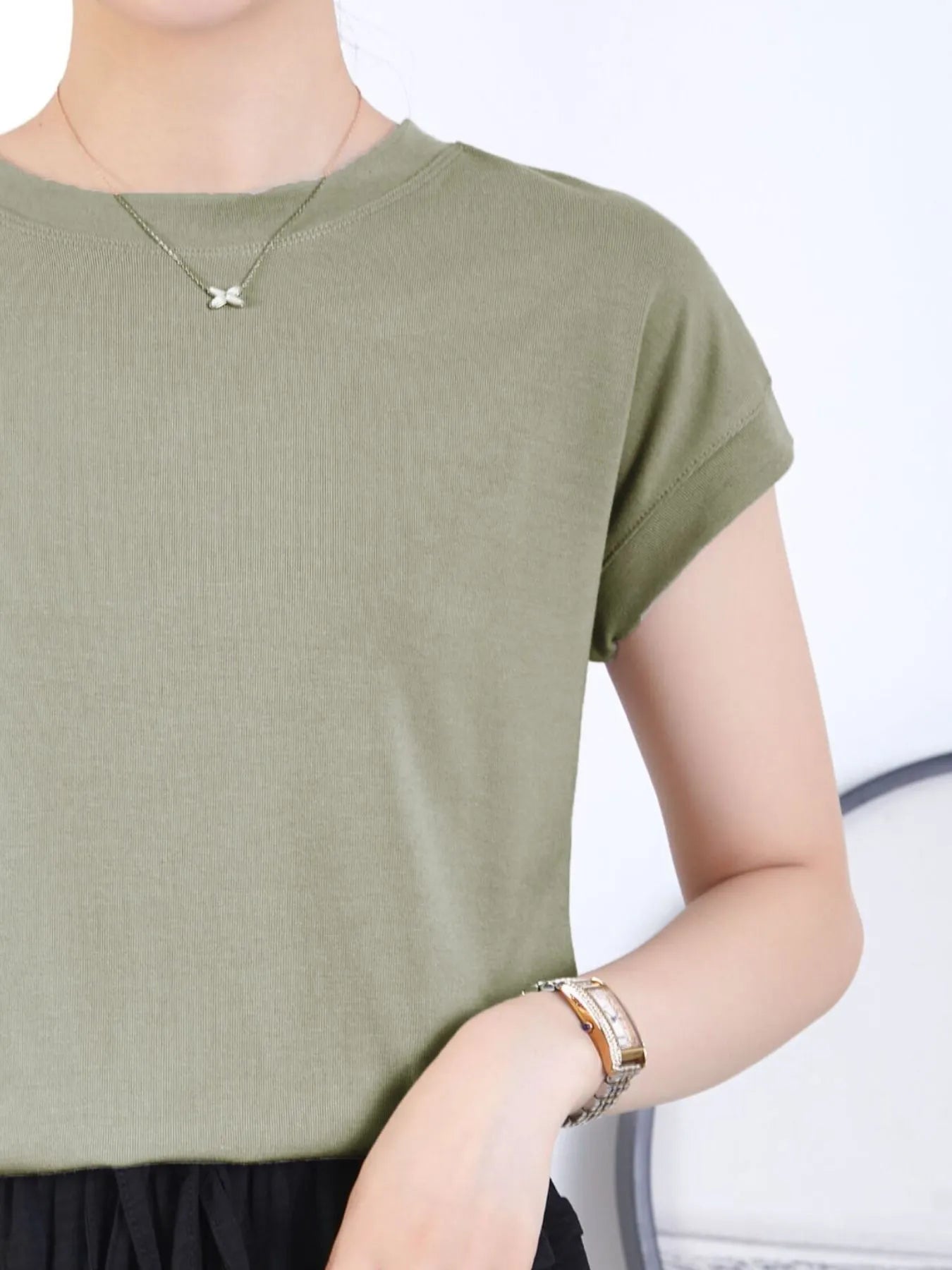Plus Size Round Neck Short Sleeve T-Shirt