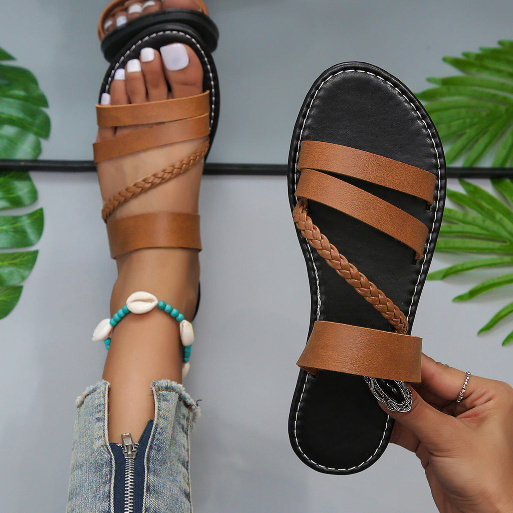 Open Toe Flats Sandals