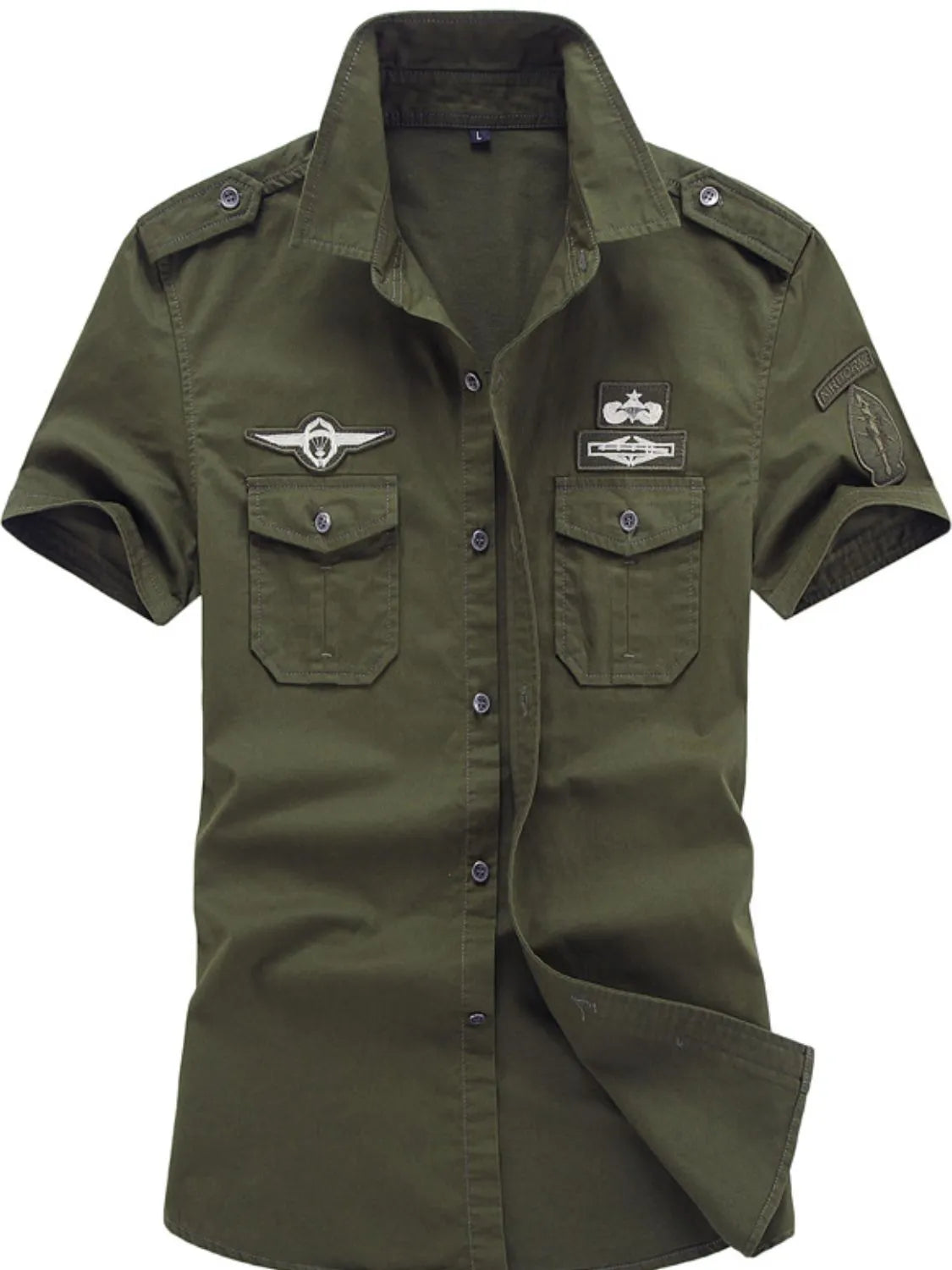 Men's Plus Size Embroidered Collared Neck Short Sleeve Shirt