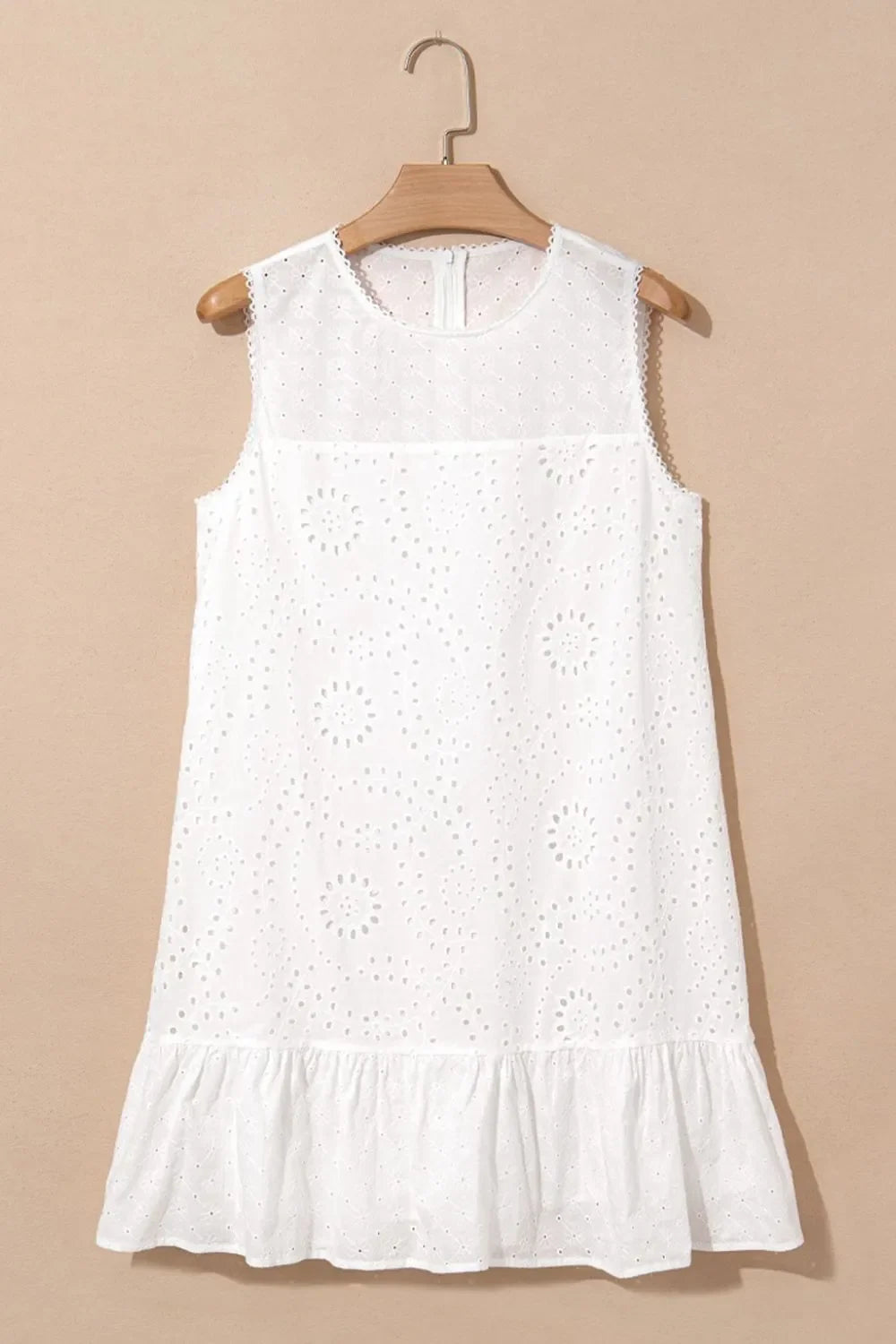 Floral Eyelet Embroidered Sleeveless Shift Dress