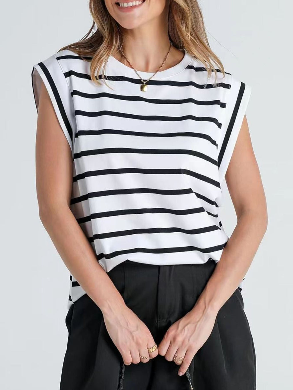 Striped Round Neck Tank