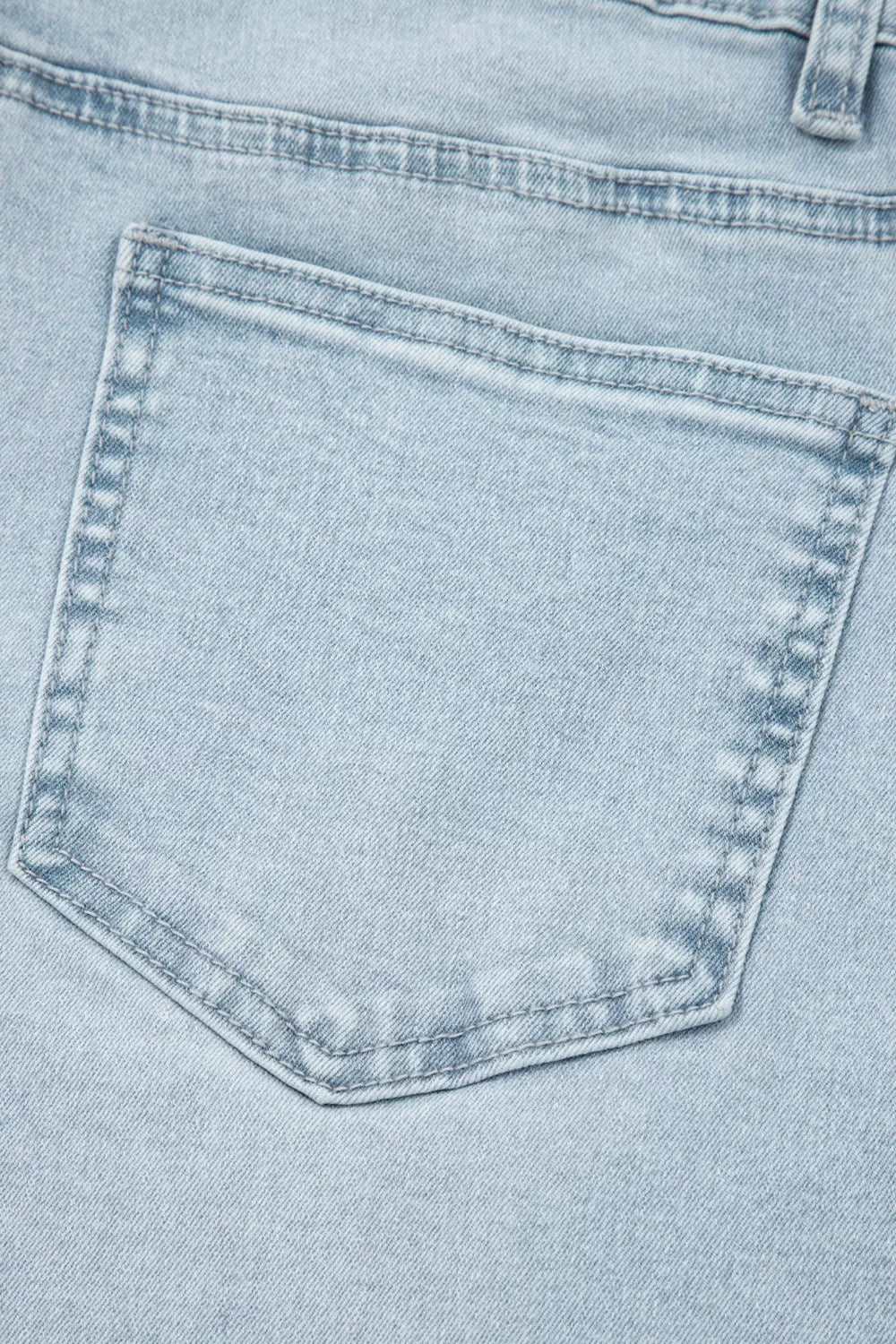 Light Wash Utility Pocket Straight Leg Jeans