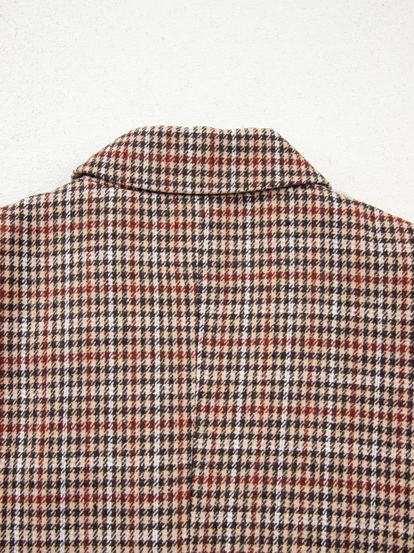 Houndstooth Lapel Collar Blazer