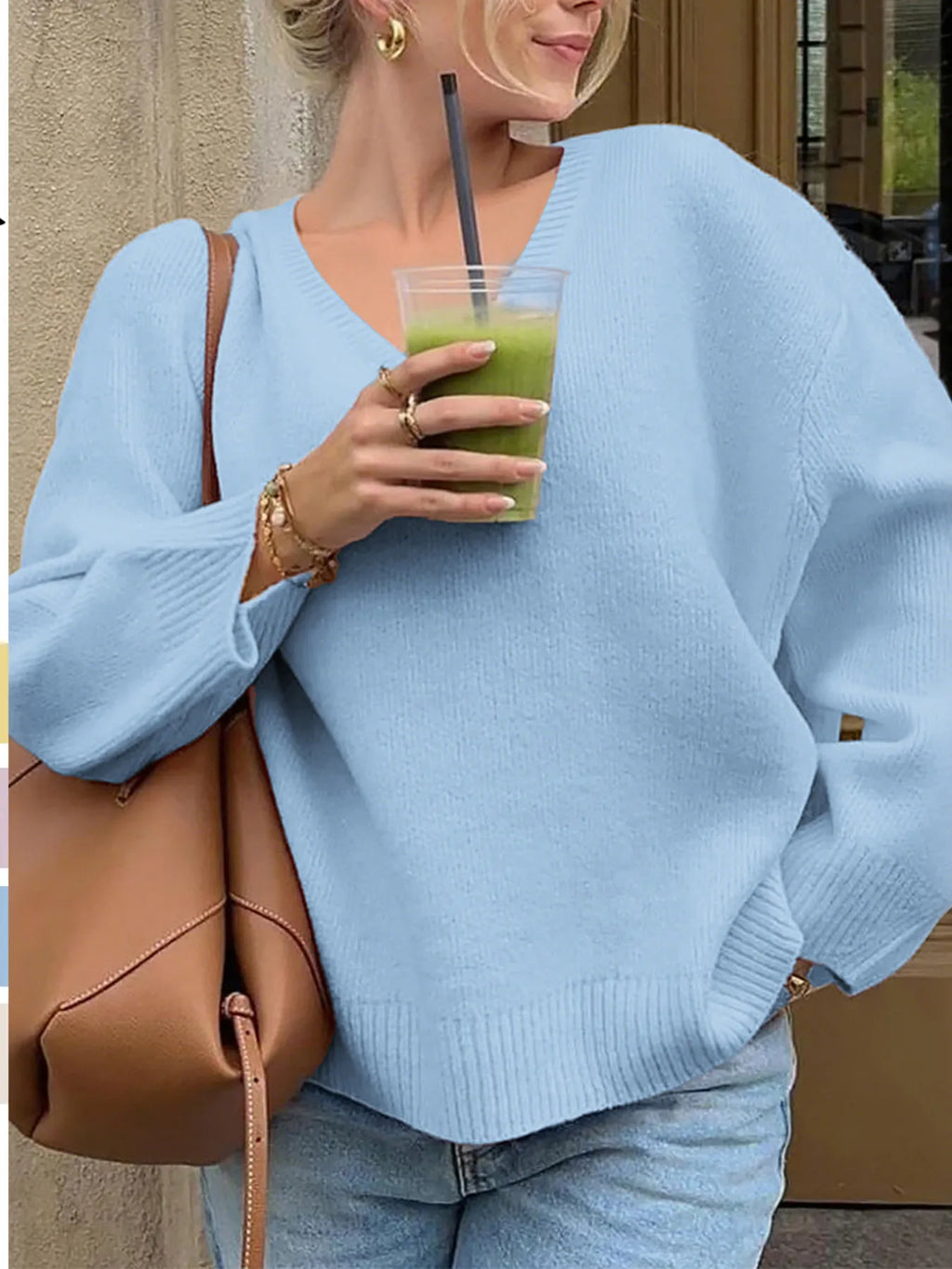 V-Neck Long Sleeve Sweater