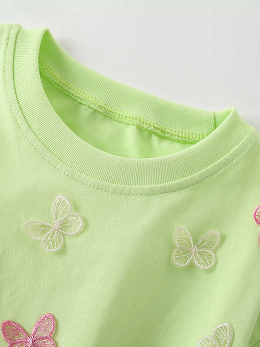 Children's Butterfly Applique Short Sleeve T-Shirt
