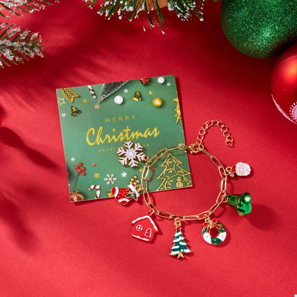 18K Gold-Plated Resin Christmas Theme Bracelet