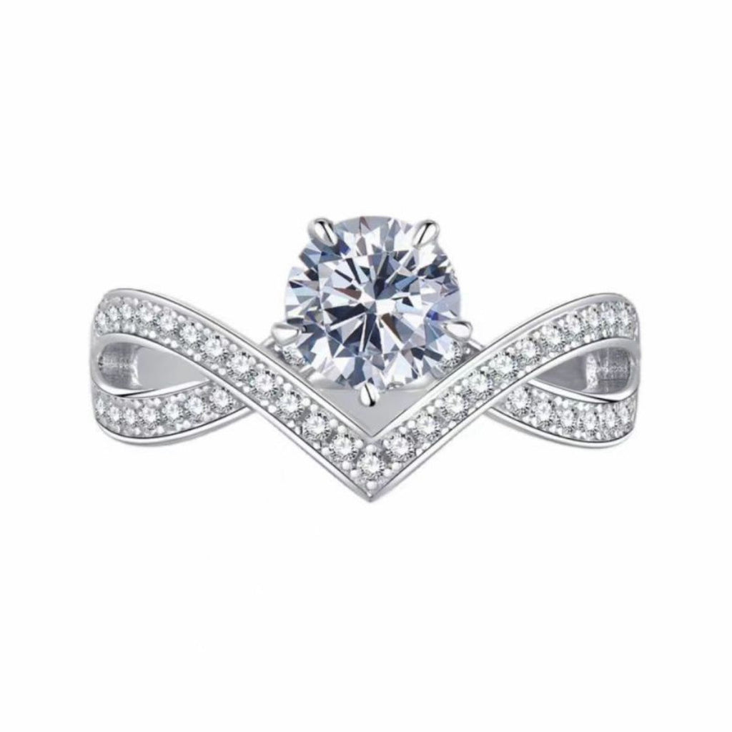 1 Carat Moissanite 925 Sterling Silver Ring