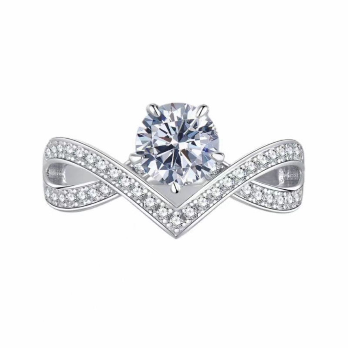 1 Carat Moissanite 925 Sterling Silver Ring