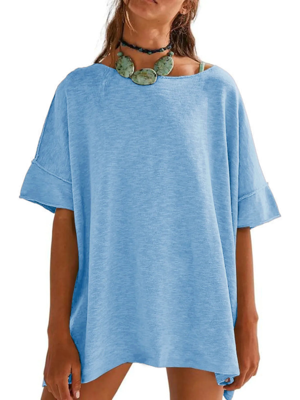 Oversized Round Neck Drop-Shoulder T-Shirt