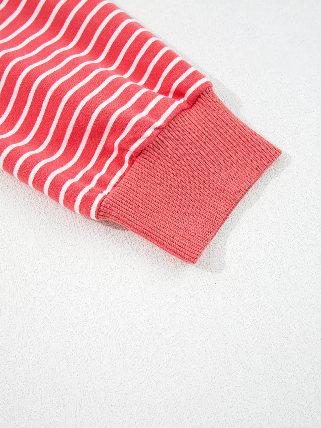 Striped Puff Sleeve Hoodie with Drawstring