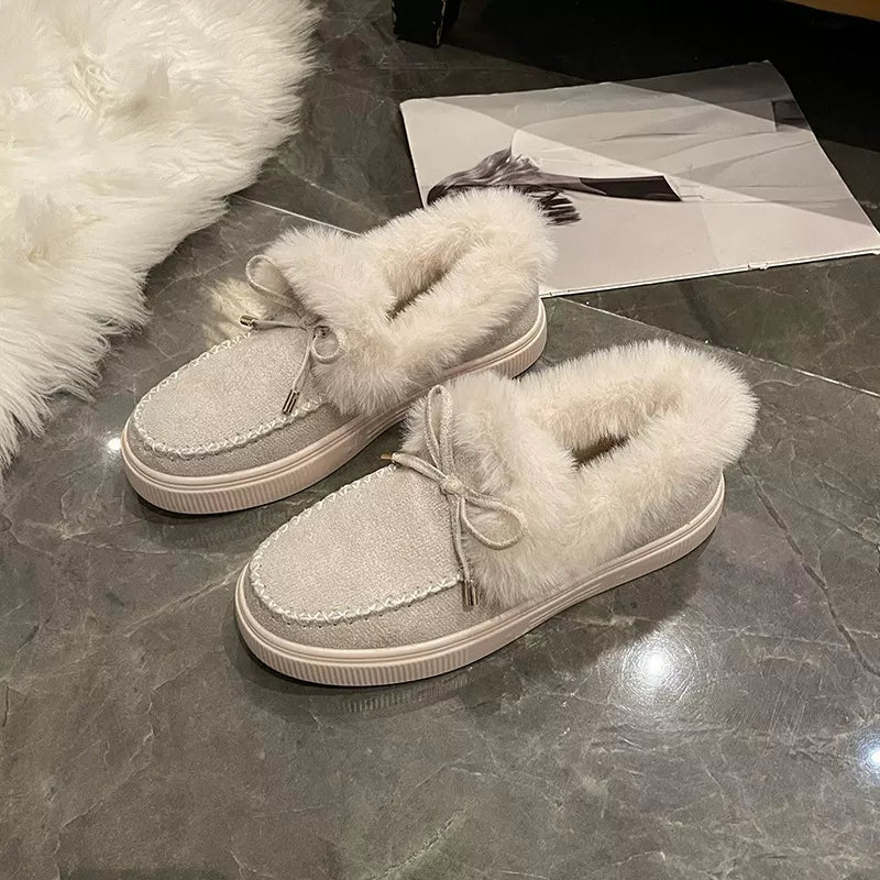 Fuzzy Round Toe Slip-Ons