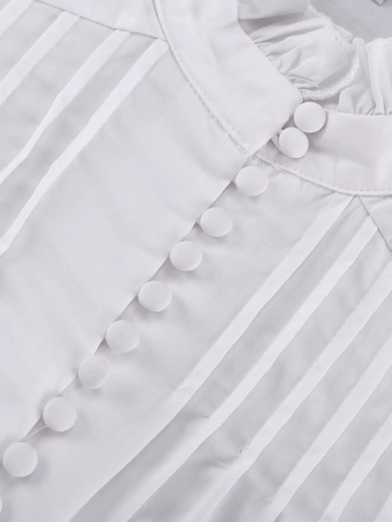 Button-Up Balloon Sleeve Mini Dress