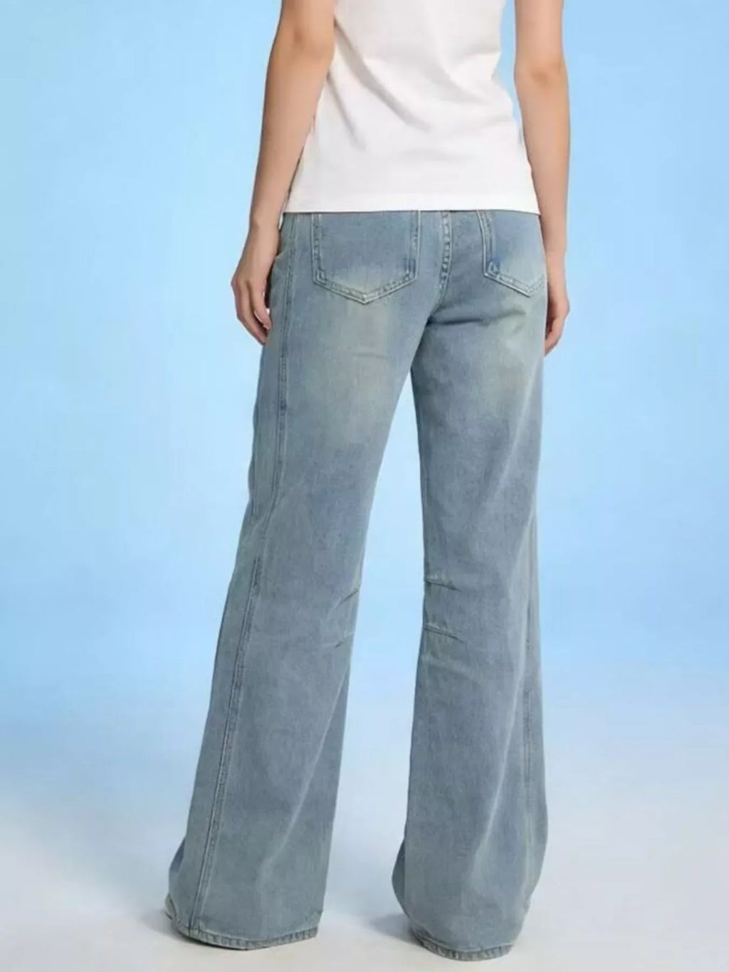 Wide Leg Wash Jeans