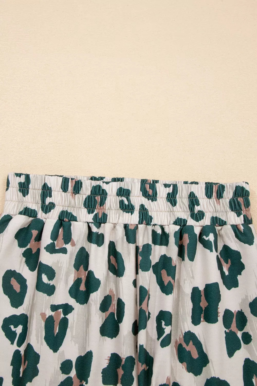 Leopard Print Short Sleeve Top and Shorts Set