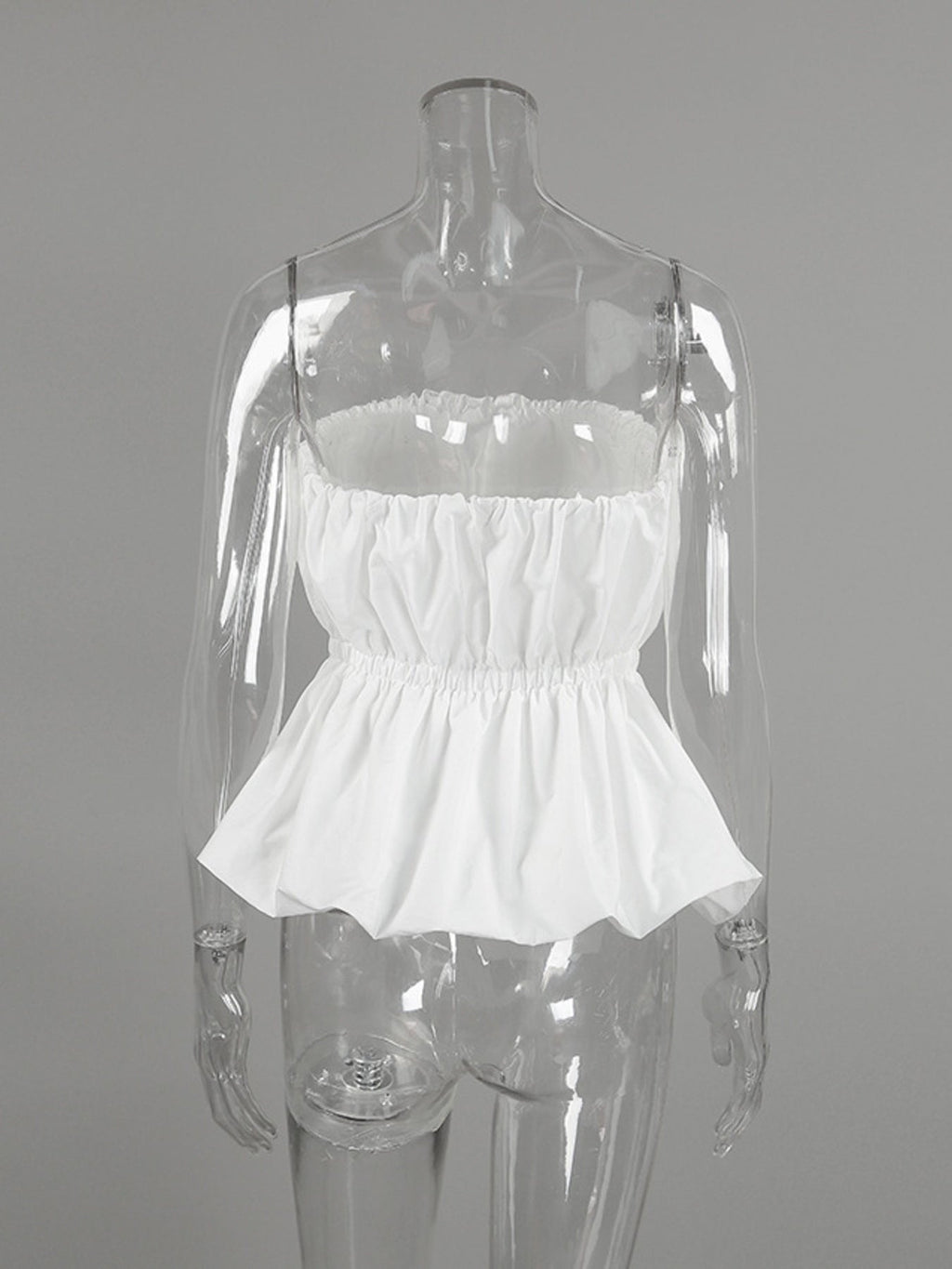 Ruched Bubble Hem Tube Top