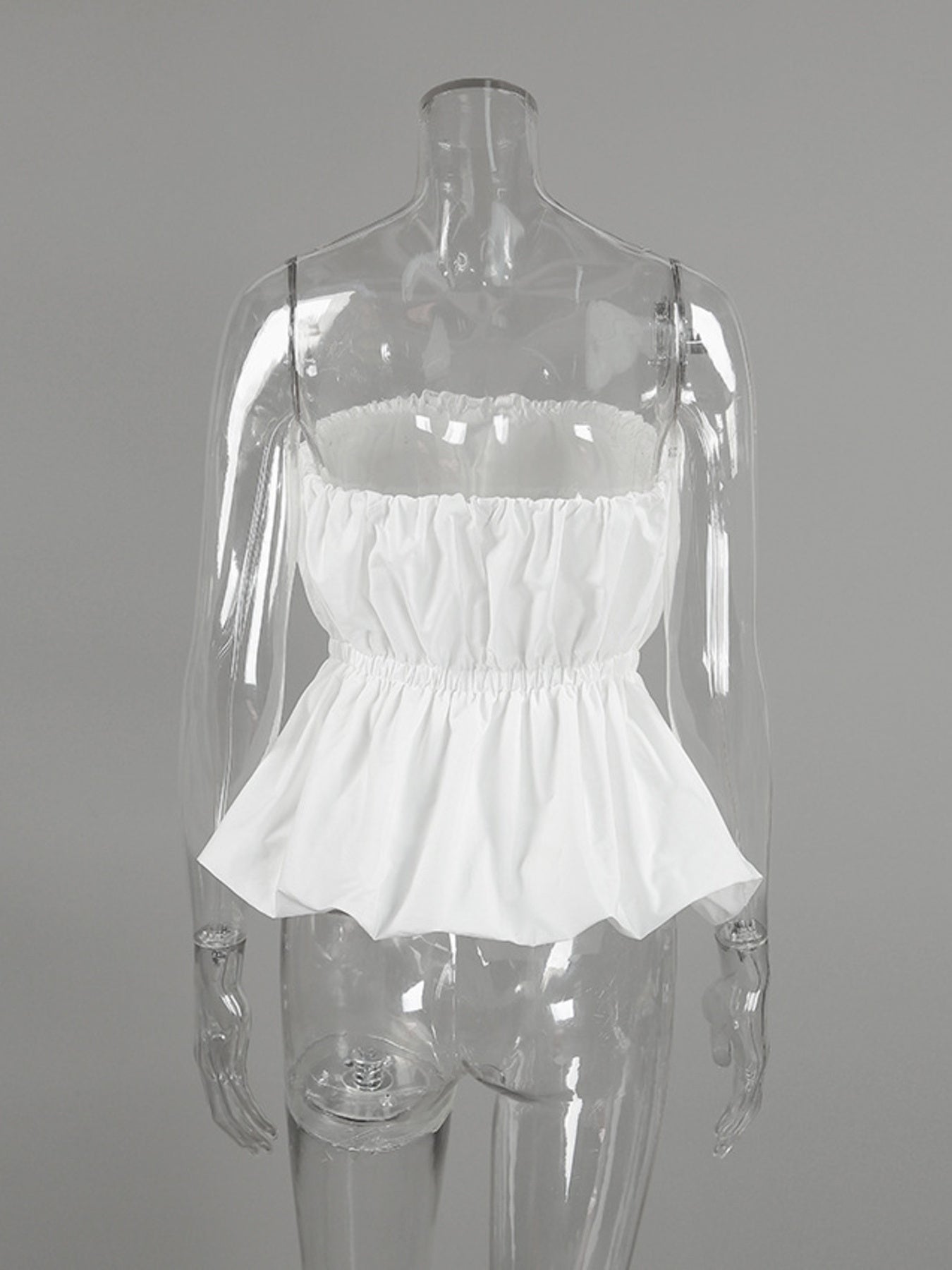 Ruched Bubble Hem Tube Top
