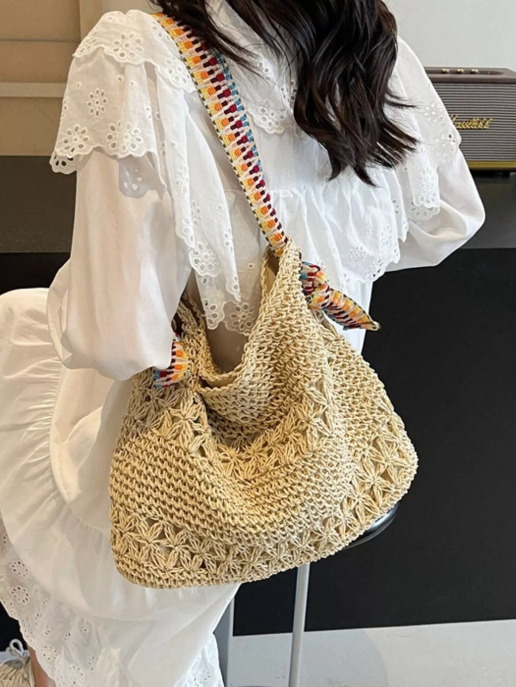 Woven Straw Shoulder Bag