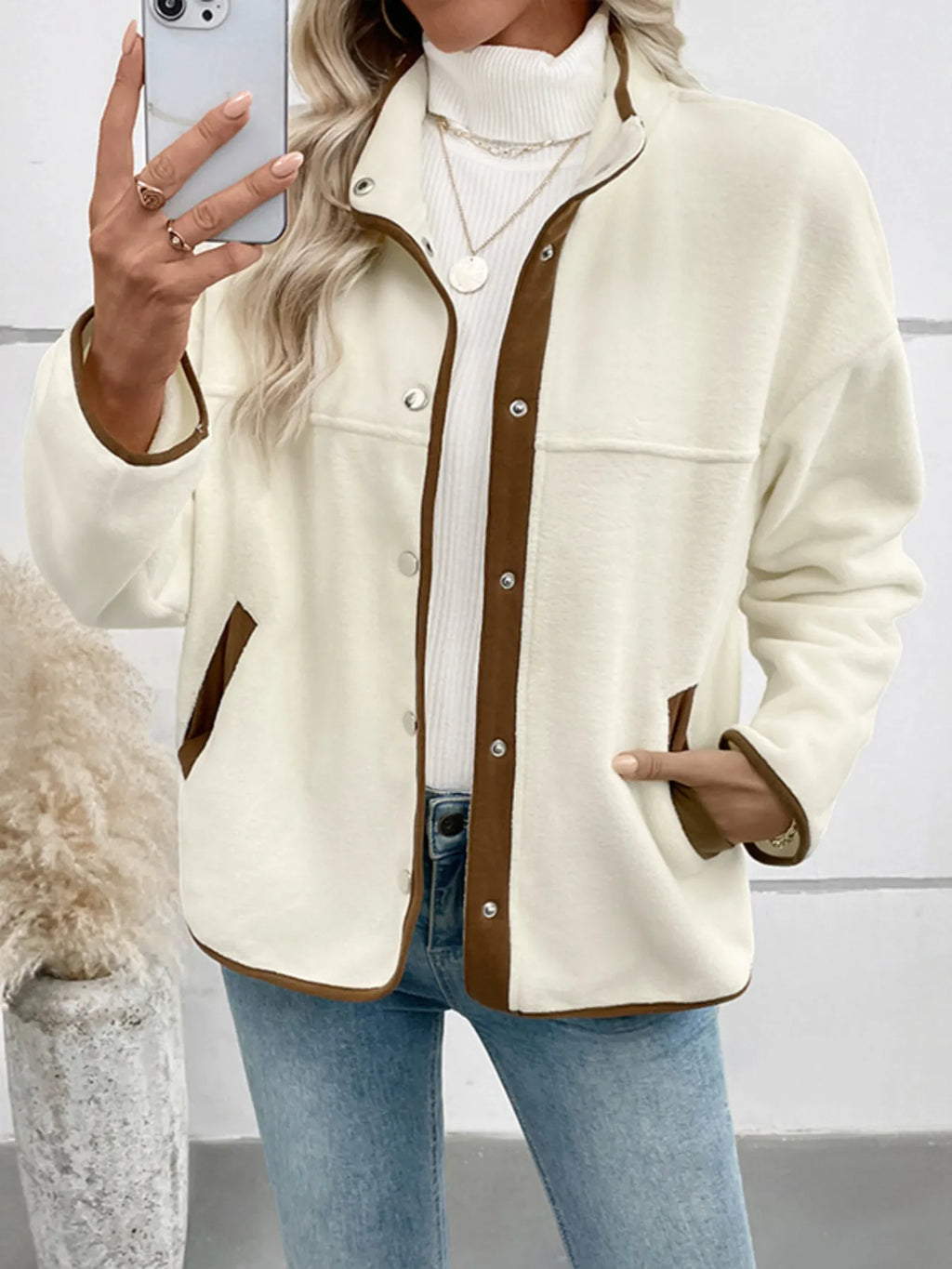 Snap Down Long Sleeve Jacket
