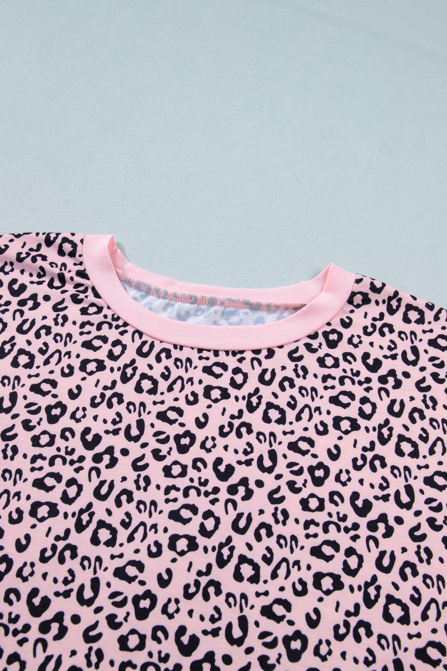 Plus Size Leopard Stripe Contrast Patchwork Tee