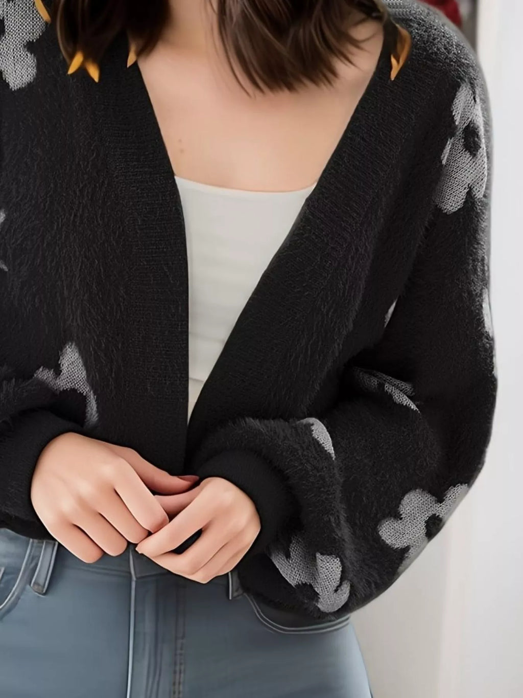 Floral Open Front Cardigan