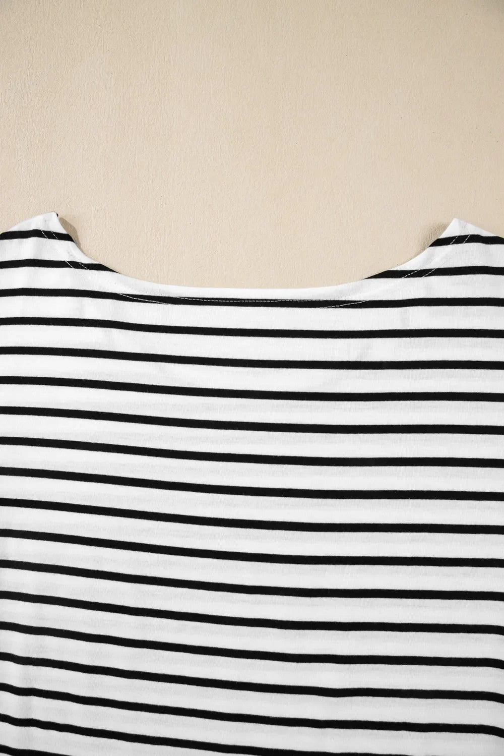 Stripe Half Sleeve Scoop Neck Top
