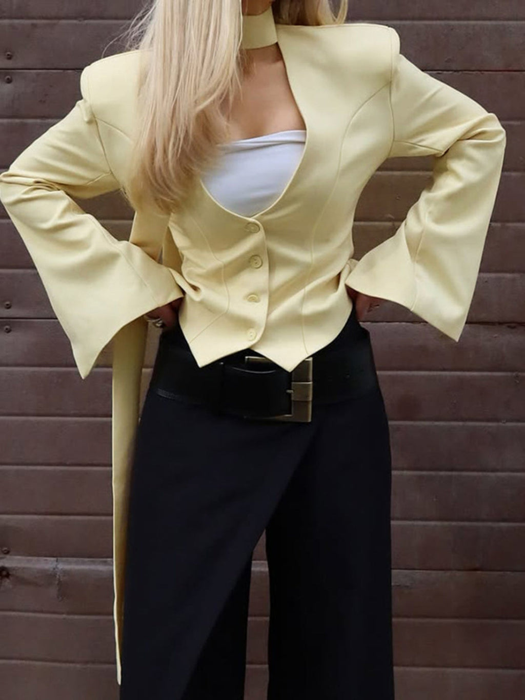 Button Up Long Sleeve Blazer