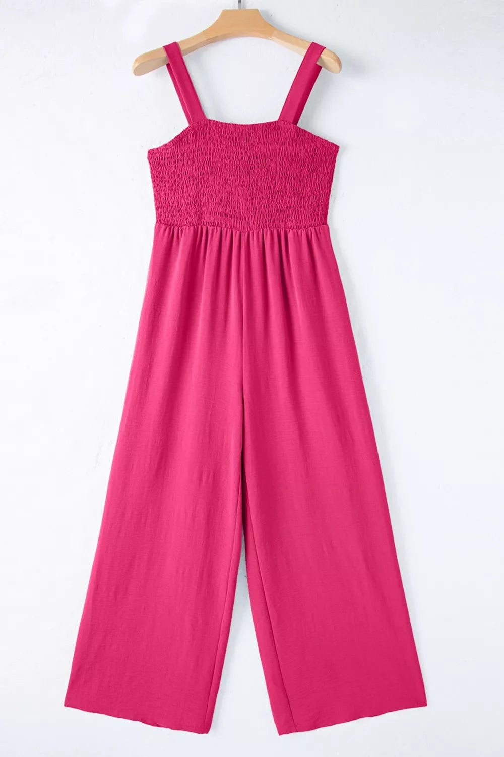 Smocked Bodice Wide Leg Jumpsuit