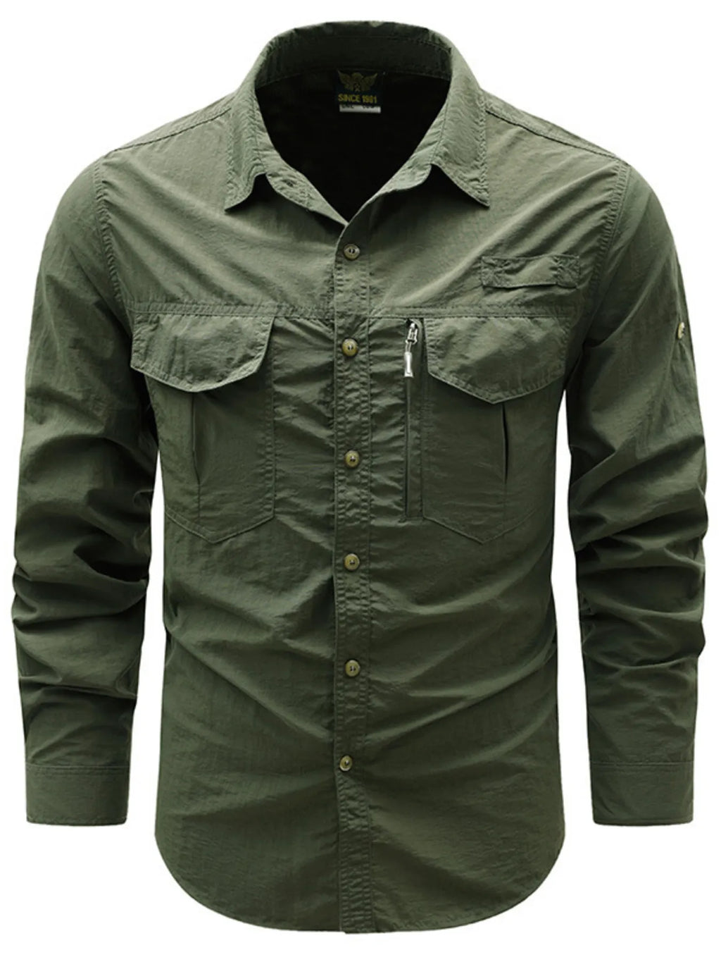Men's Plus Size Button Up Long Sleeve Shirt