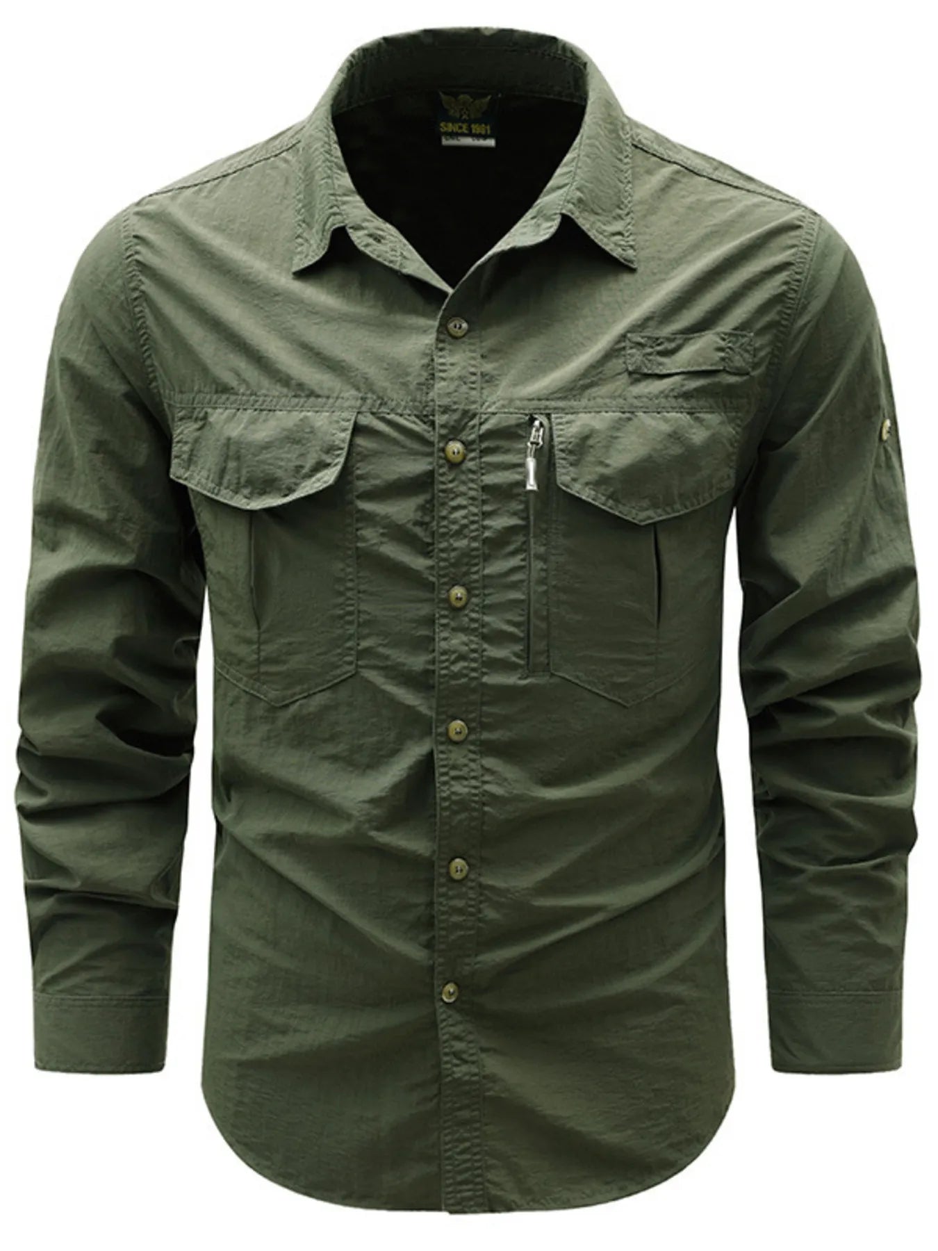 Men's Plus Size Button Up Long Sleeve Shirt