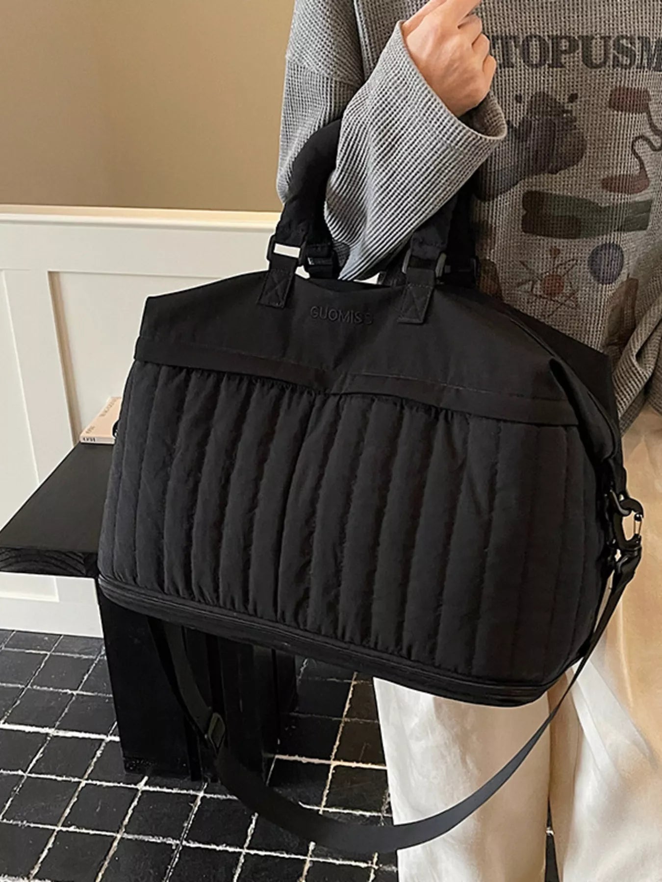 Quilted Nylon Travel Bag
