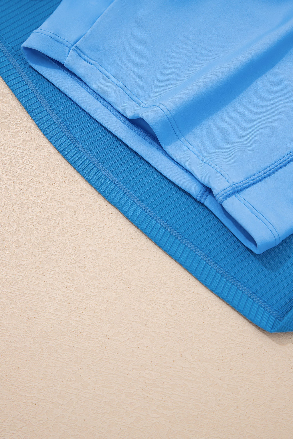 Contrast Trim Ribbed Lined Swim Dress w/ Pockets