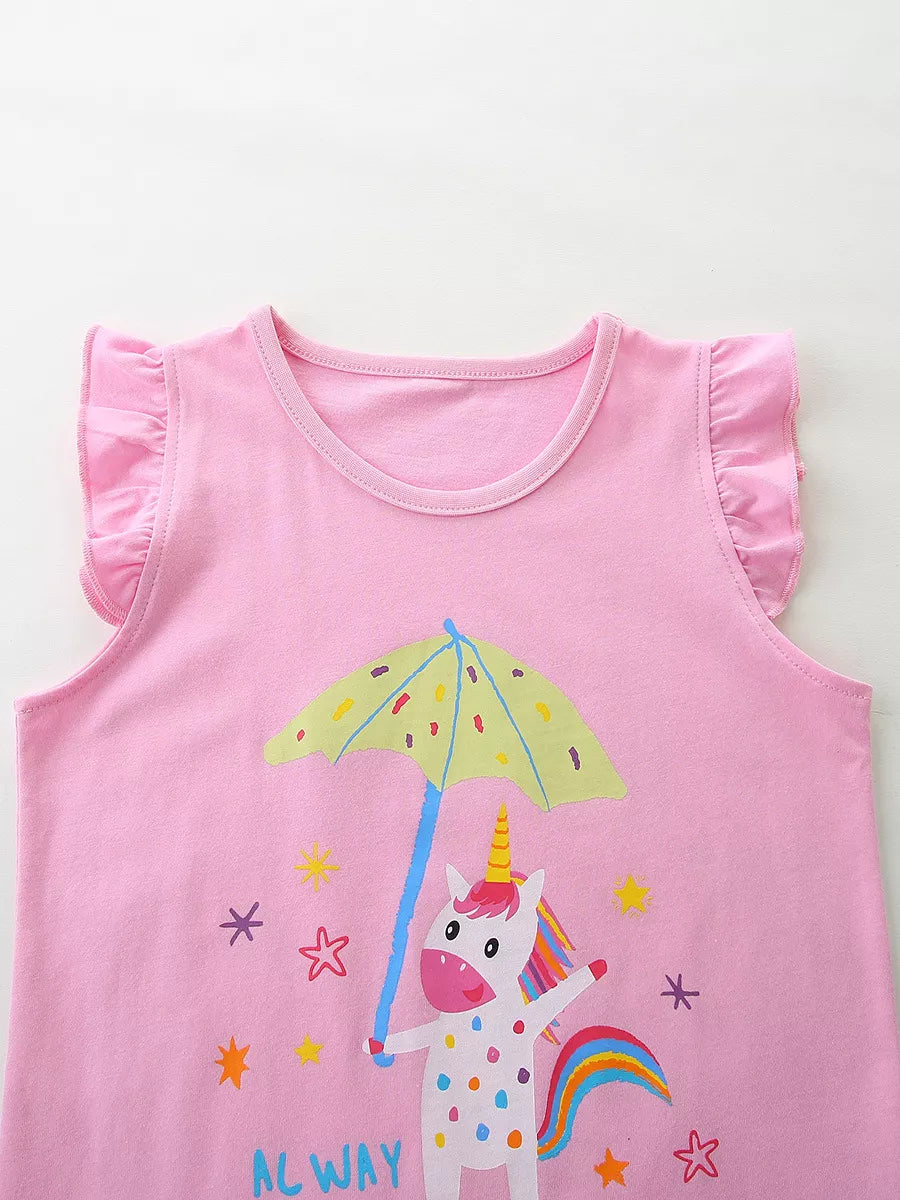 Children's 3-Piece Graphic Ruffled Top