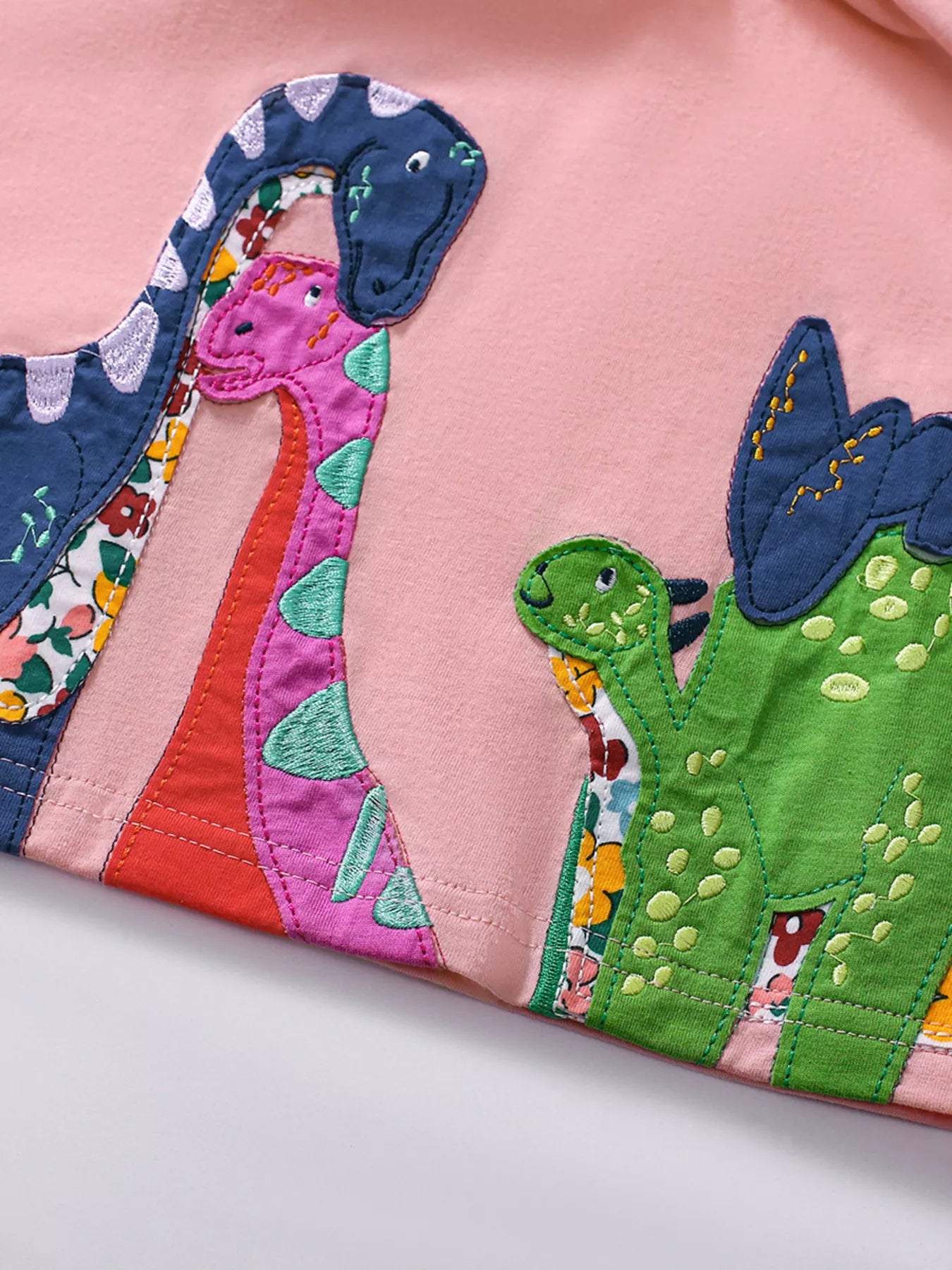 Children's Dinosaur Striped Casual Dress