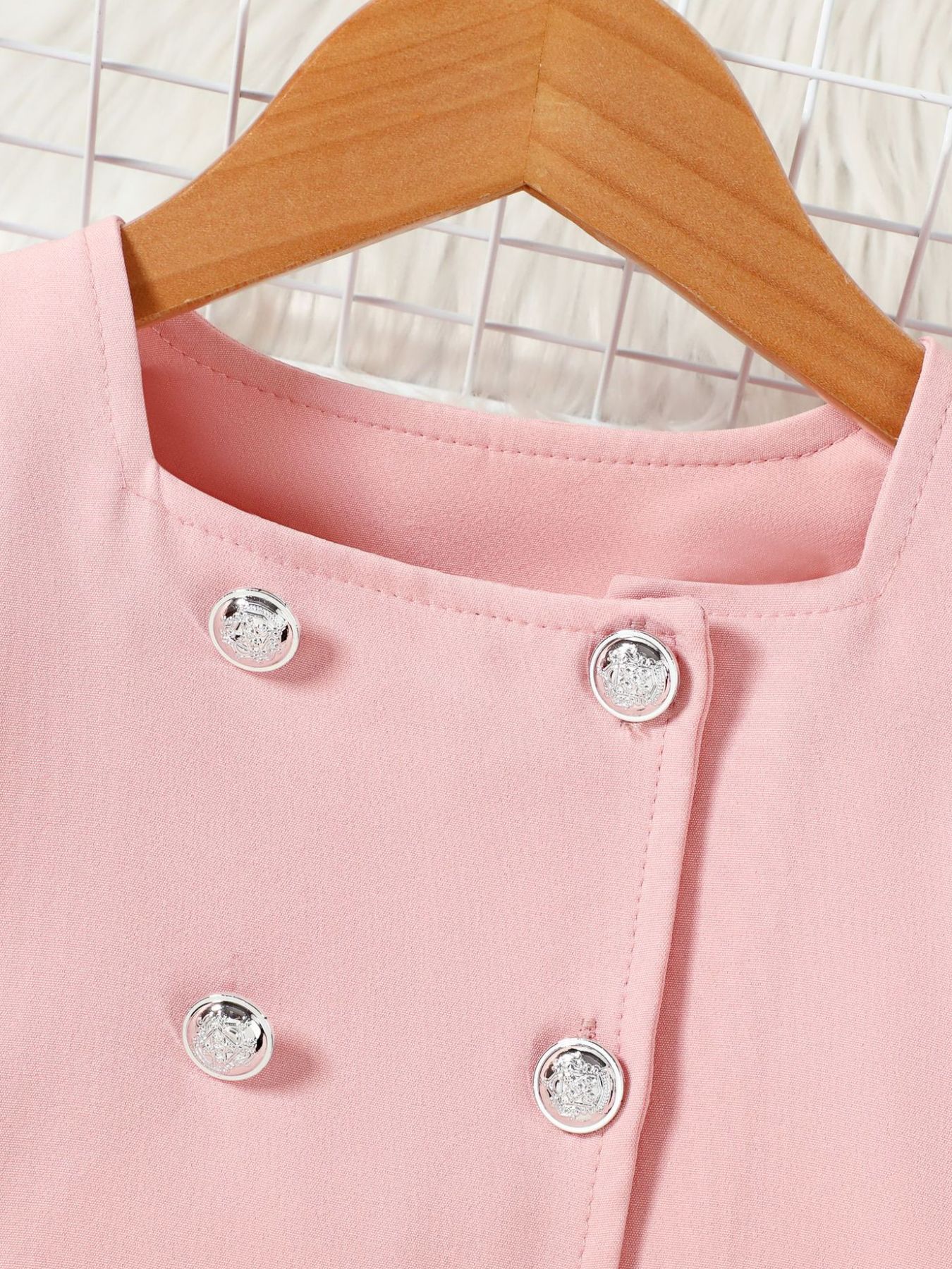 Children's Double-Breasted Blazer & Wide Leg Pants Set