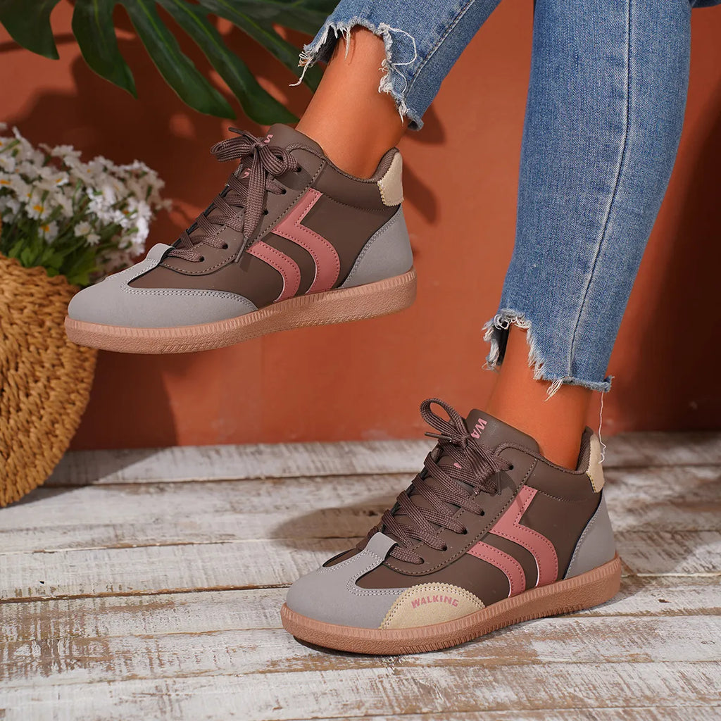 Round Toe Lace Up Sneakers