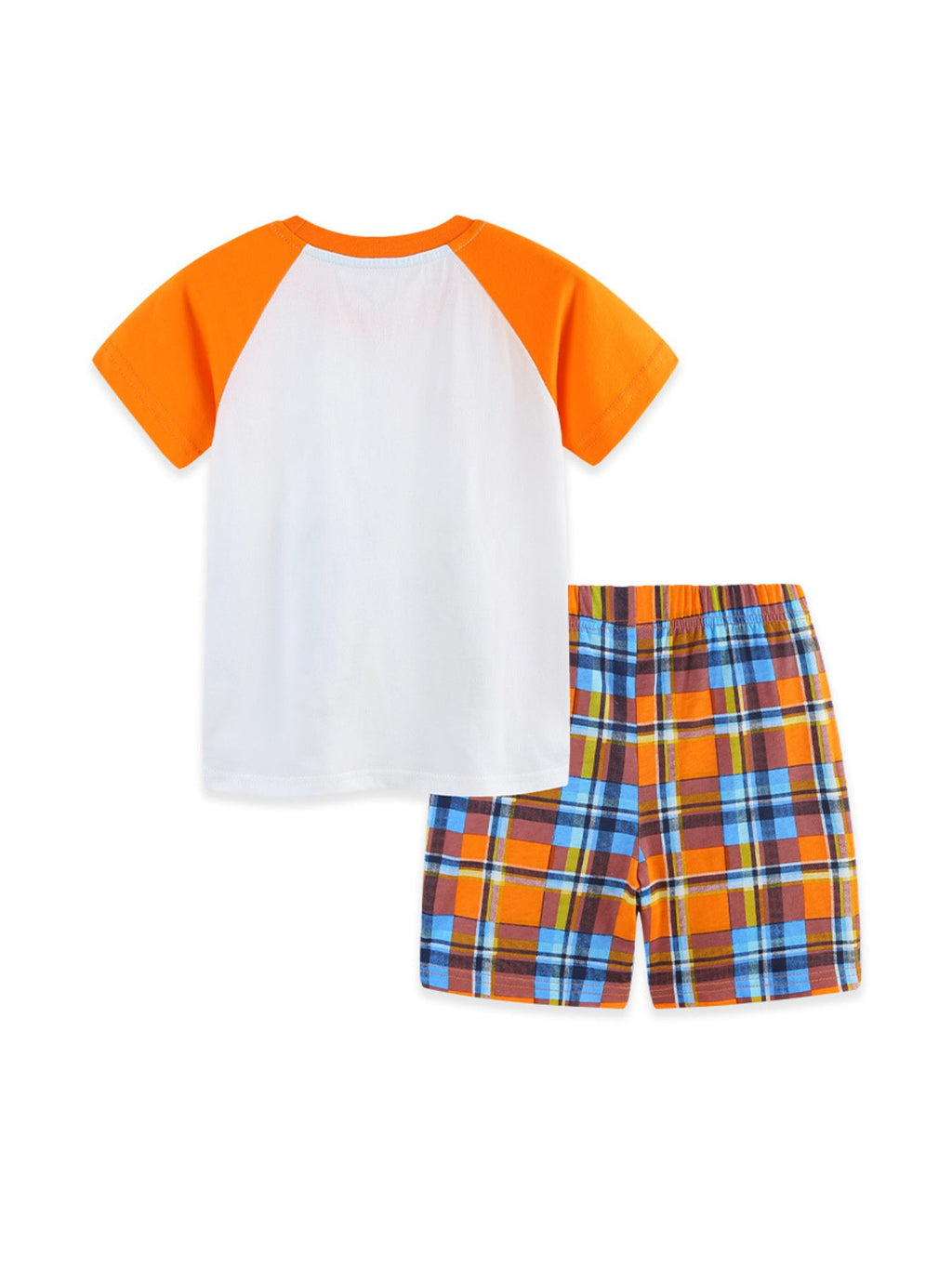 Children's Animal Print Tee & Plaid Shorts Set