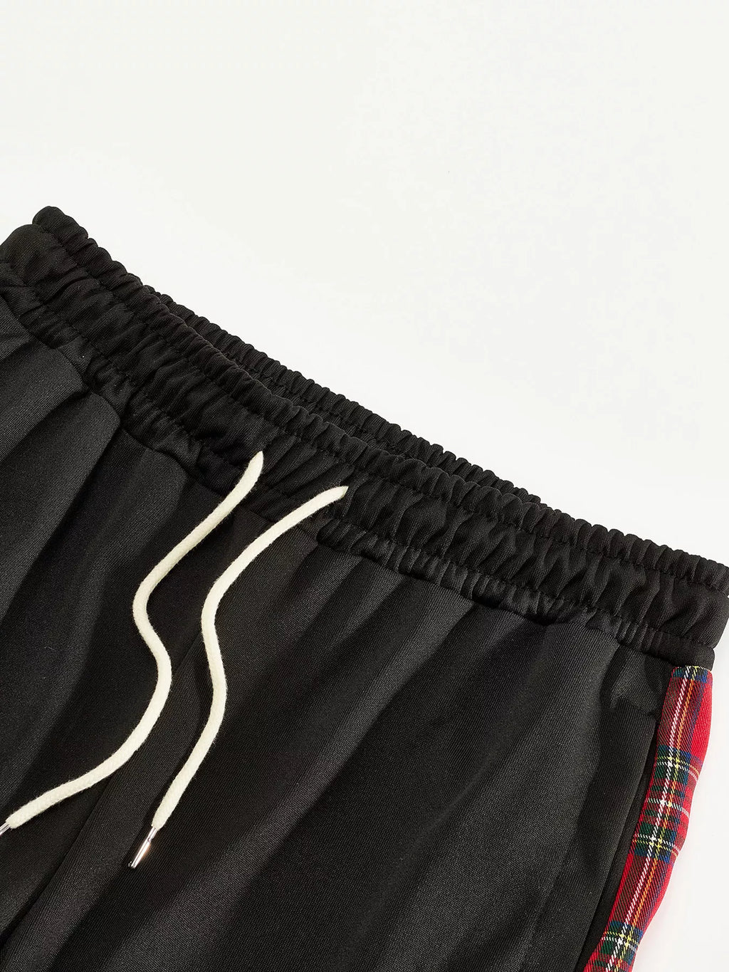 Men's Full Size Drawstring Plaid Side Stripe Pants Plus Size