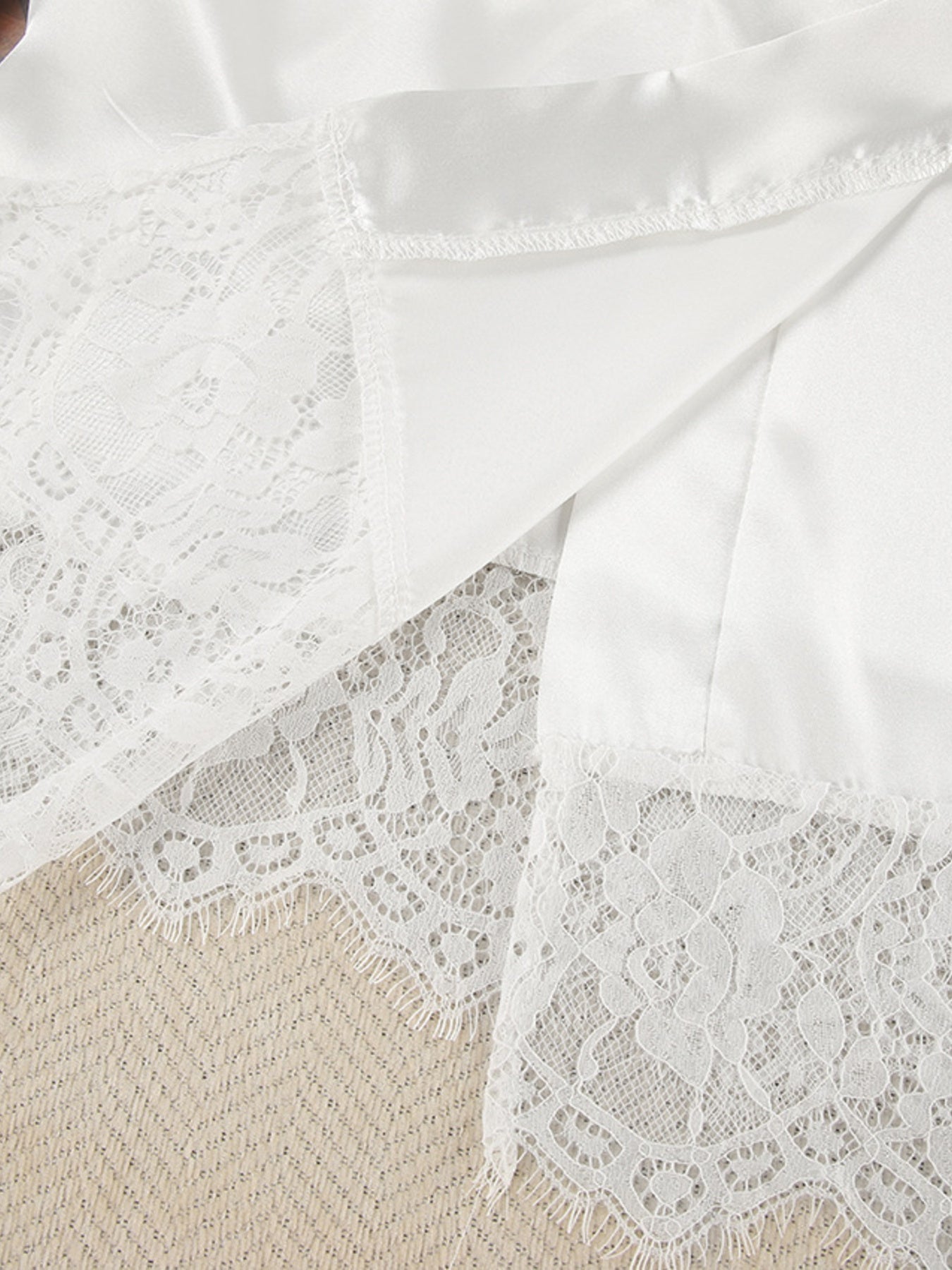 Cami & Lace Trim Cardigan & Shorts Lounge Set