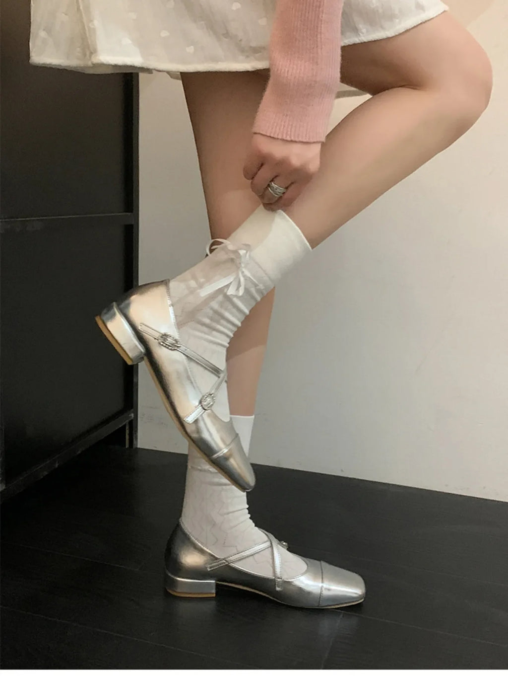 Square Toe Block Heels Mary Jane Shoes