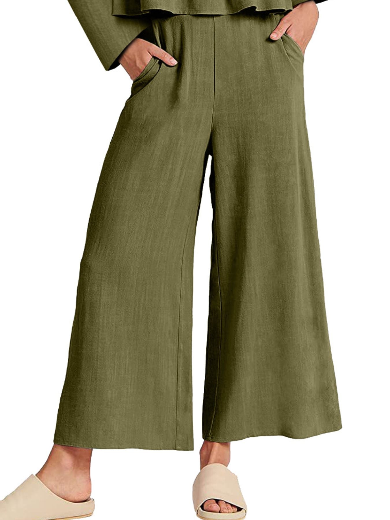 Full Size Ruffled Hem Long Sleeve Top and Pants Set Plus Size
