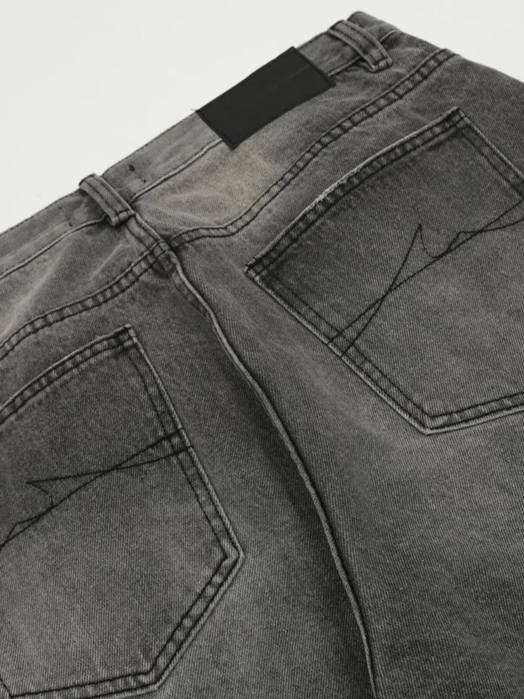 Men's Vintage Washed Distressed Wide-Leg Jeans