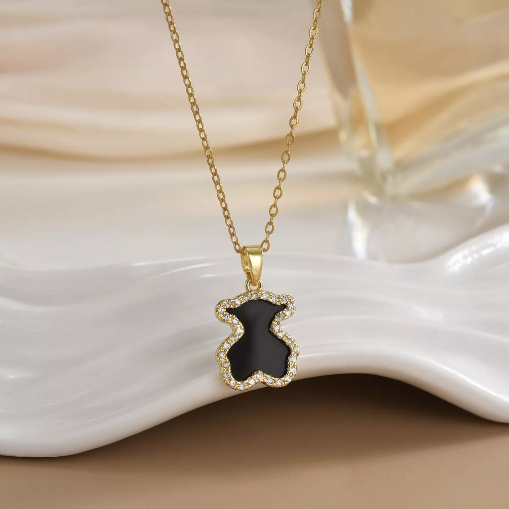 18K Gold-Plated Bear Pendant Necklace
