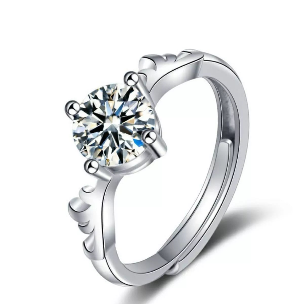 1 Carat 925 Sterling Silver Deer Antler Ring