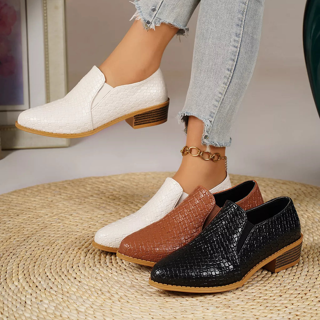 Point Toe Block Heels Loafers