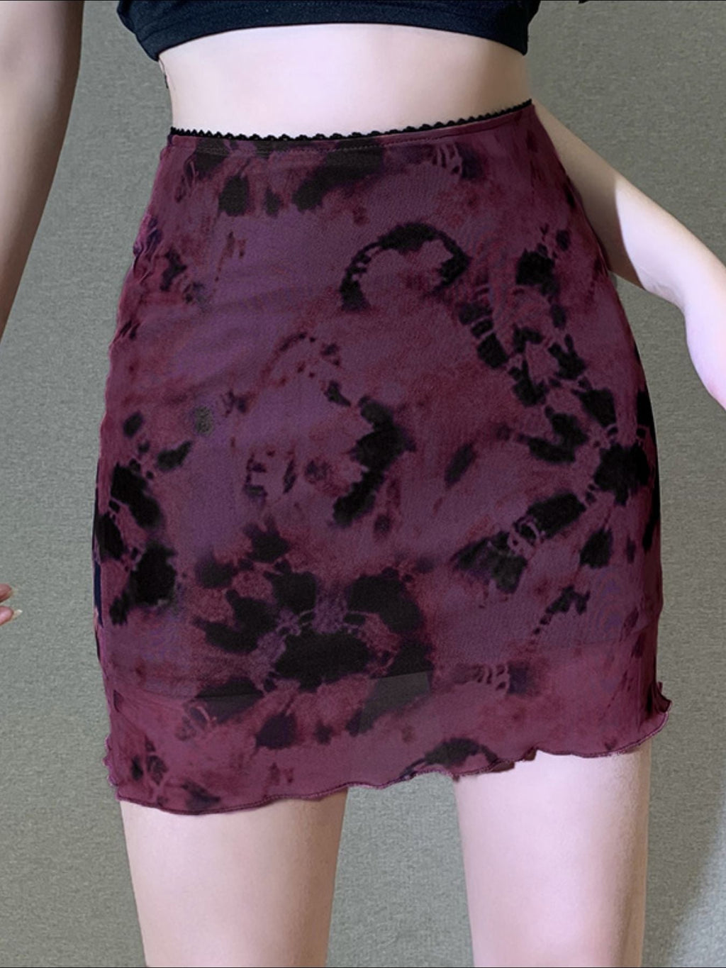 Tie-Dye Bodycon Mini Skirt