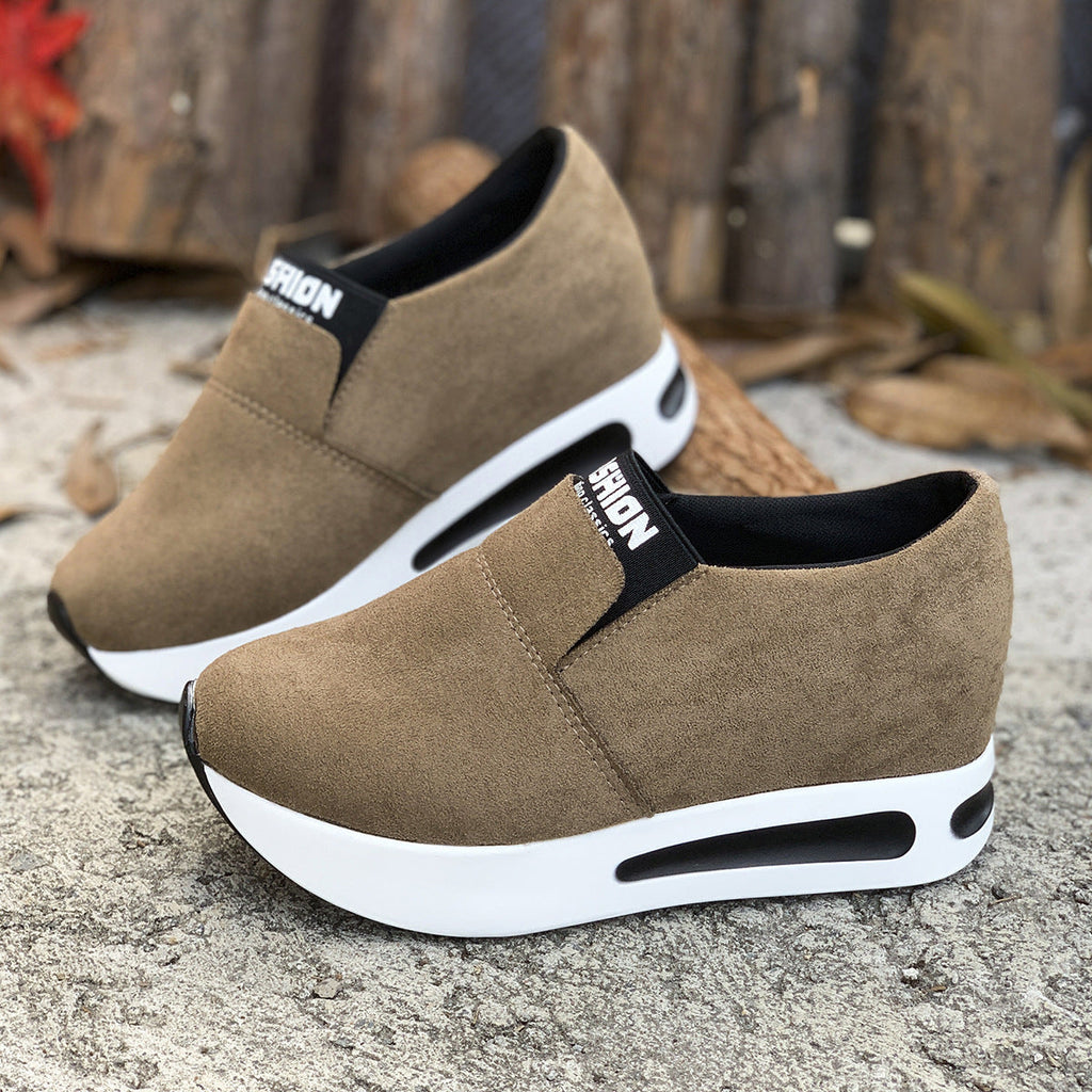 Round Toe Platform Slip-Ons