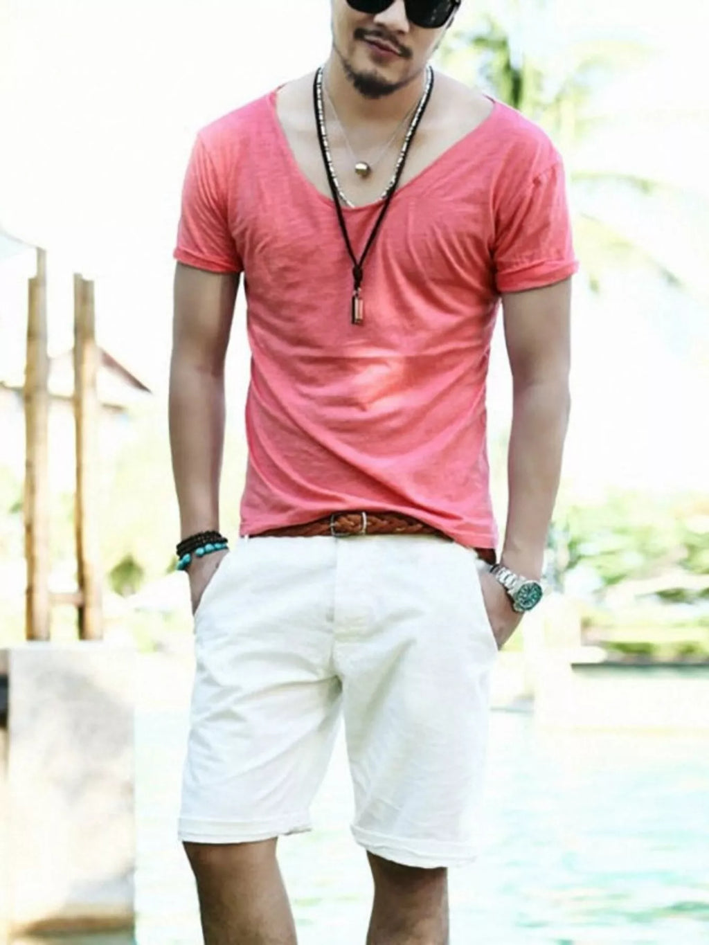 Men's Casual Solid Color Short Sleeve T-Shirt